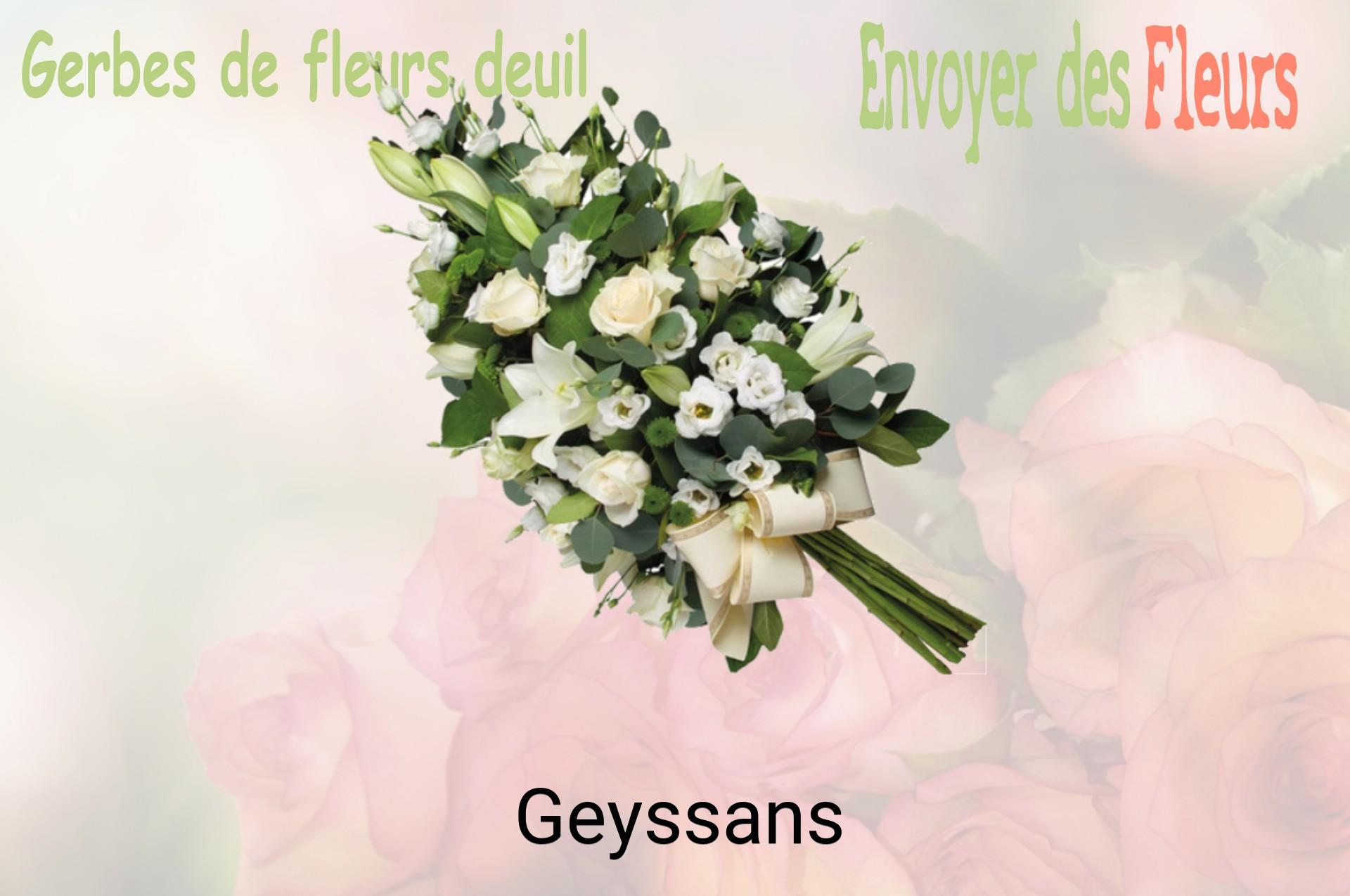 Gerbe de fleurs de deuil livrée à Geyssans